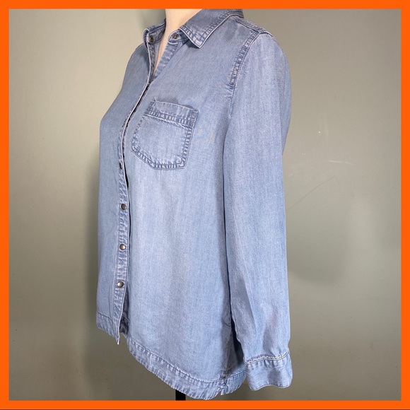 J. Jill Tencel/Lyocell Chambray Long Sleeve Top - Picture 3 of 7